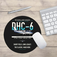 Thumbnail for DHC-6 Twin Otter Classic 300-G design on black round mouse pad