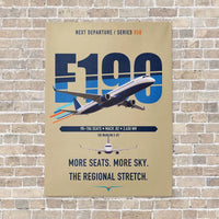 Thumbnail for Embraer E190 vertical canvas print - no frame - beige background