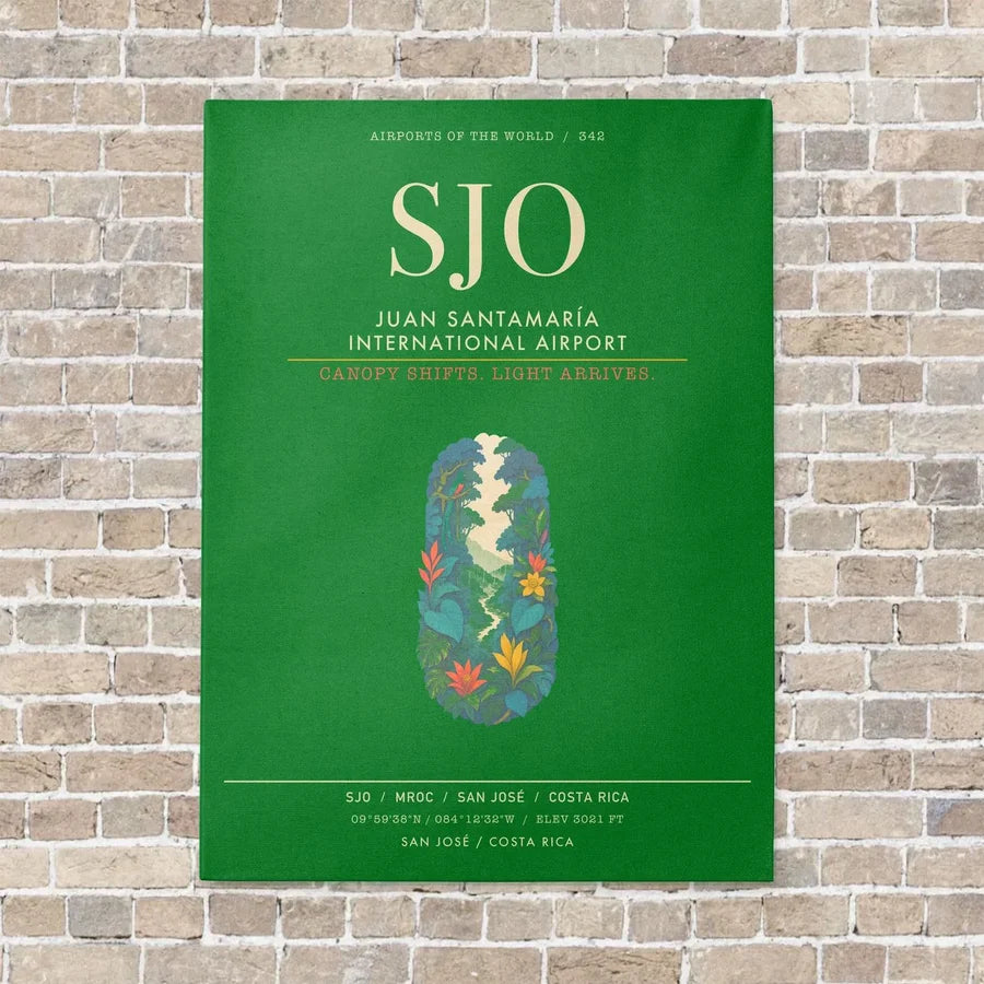 Juan Santamaria International Airport SJO - Canvas Framed - Green
