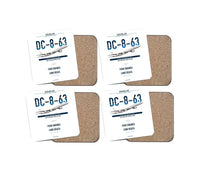 Thumbnail for Douglas DC-8-63 design on white 4 pieces set coaster