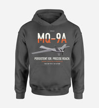 Thumbnail for MQ-9A Reaper design on dark gray double-side hoodie, single-side print