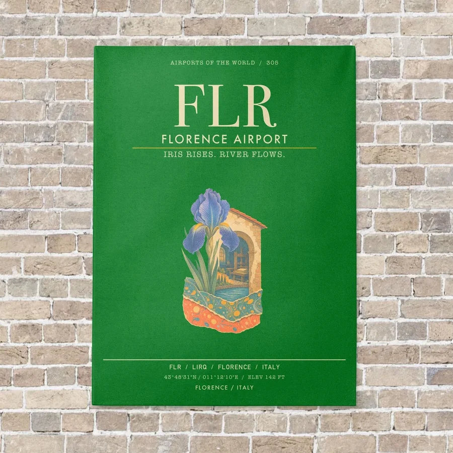 Florence Airport FLR - Canvas Framed - Green