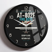 Thumbnail for Air Tractor AT-802F Fire Boss design on black framed wall clock