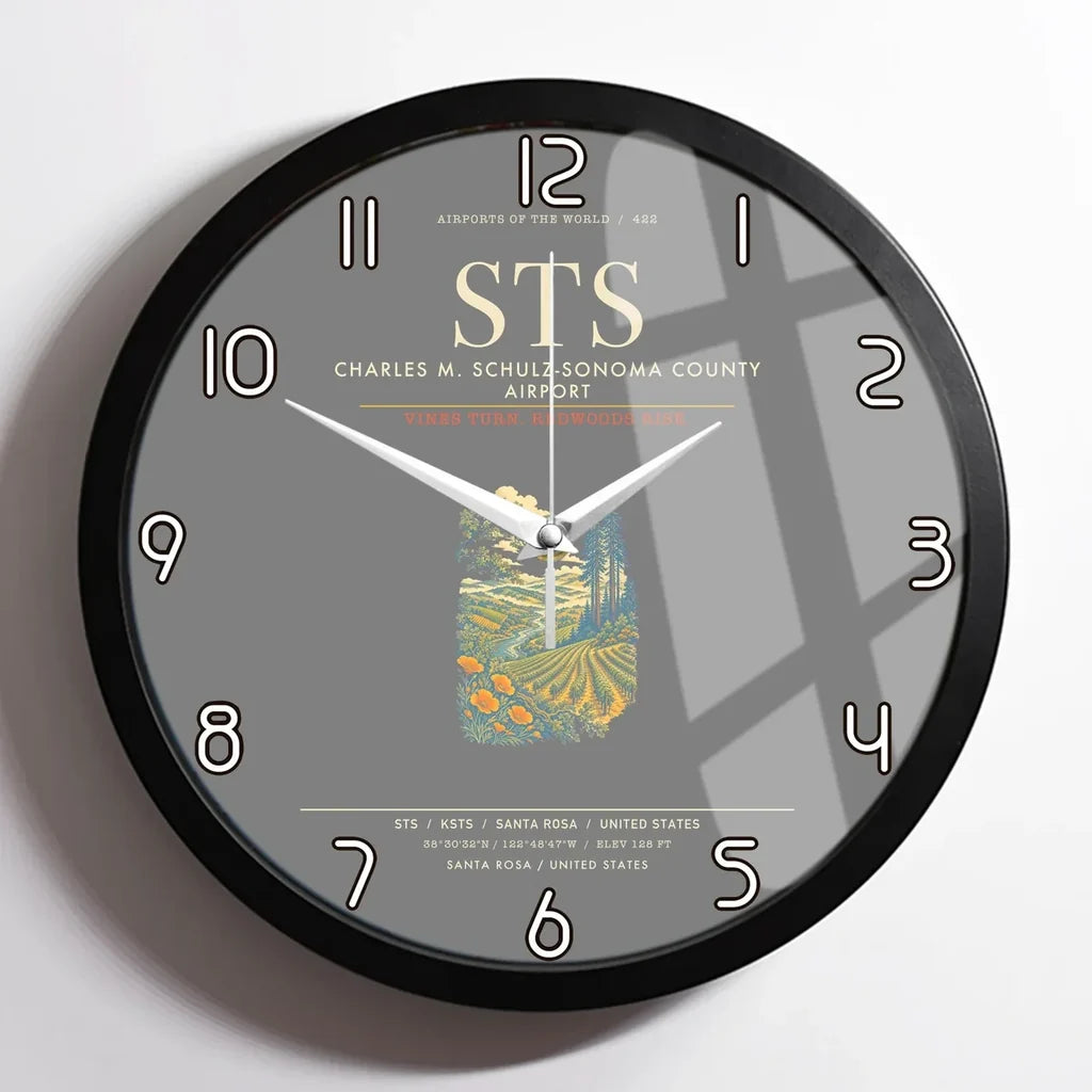 Charles M. SchulzSonoma County Airport Santa Rosa STS Wall-Clock Framed - Gray