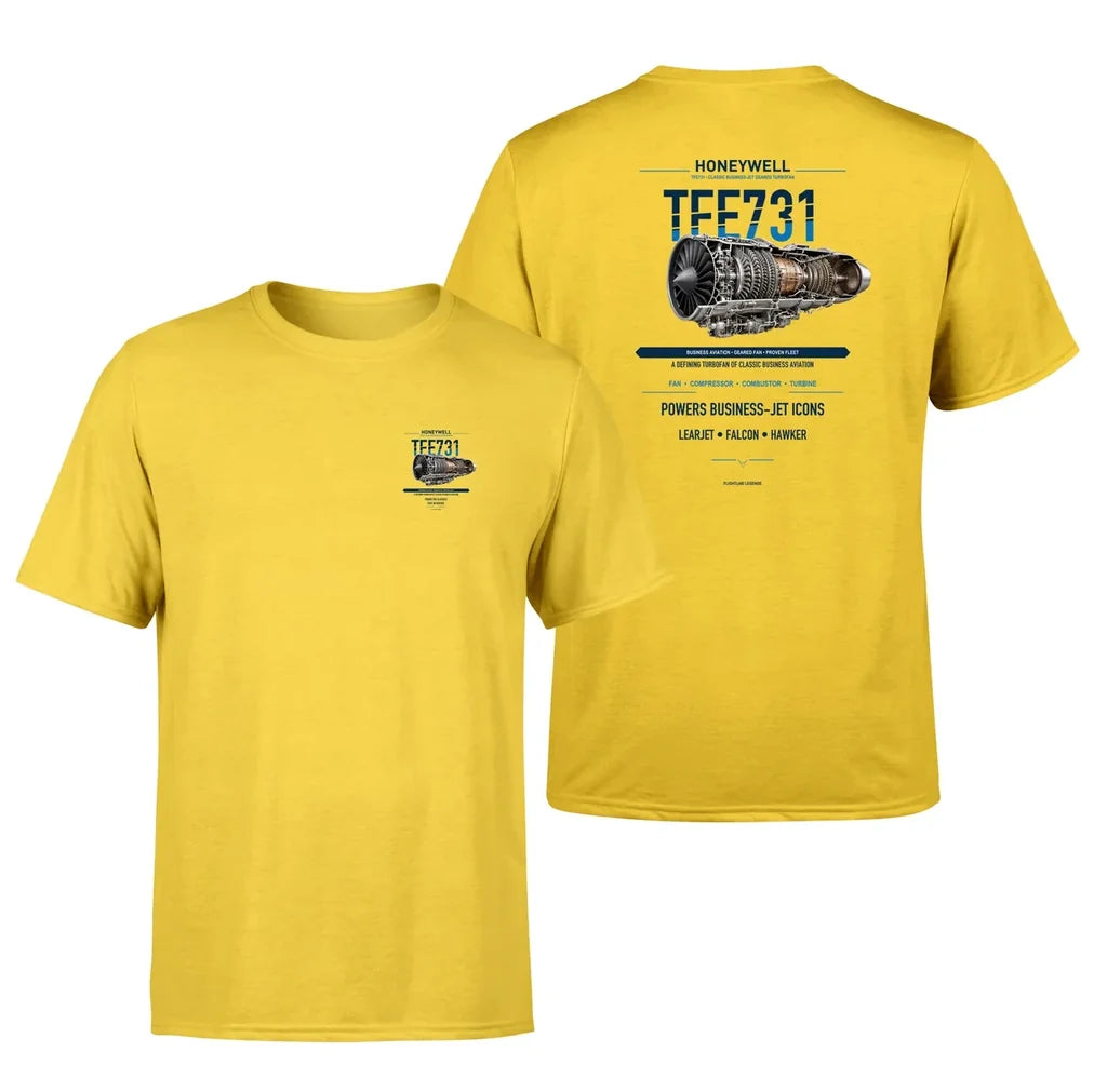 TFE731 design on yellow t shirt