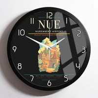 Thumbnail for Nuremberg Airport (NUE) design on black framed wall clock