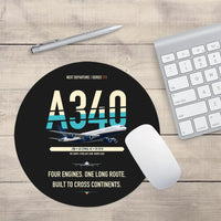 Thumbnail for Airbus A340-200 design on black round mouse pad