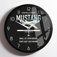 Thumbnail for Cessna Citation Mustang design on black framed wall clock
