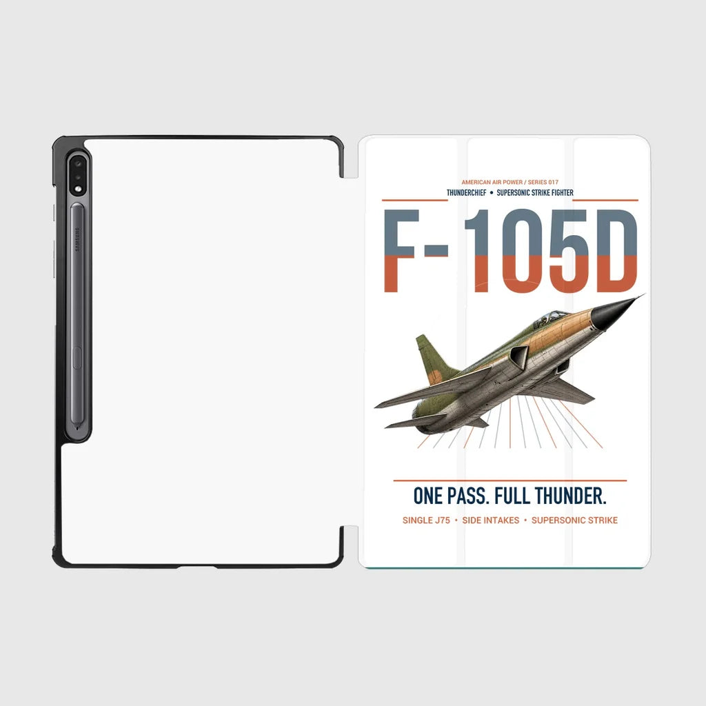 F-105D Thunderchief design on white samsung tablet tablet case