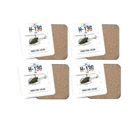 Thumbnail for Bell H-13G Sioux design on white 4 pieces set coaster