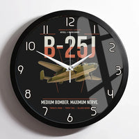 Thumbnail for B-25J Mitchell design on black framed wall clock