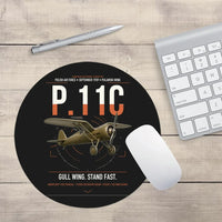 Thumbnail for PZL P.11c design on black round mouse pad