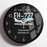 Thumbnail for Fairchild Hiller FH-227B design on black framed wall clock