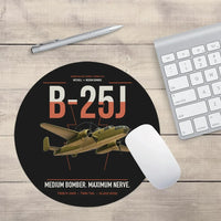 Thumbnail for B-25J Mitchell design on black round mouse pad
