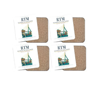 Thumbnail for Rotterdam The Hague Airport (RTM) design on white 4 pieces set coaster
