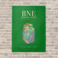 Thumbnail for Brisbane Airport BNE - Canvas Framed - Green