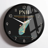 Thumbnail for Phnom Penh International Airport (PNH) design on black framed wall clock