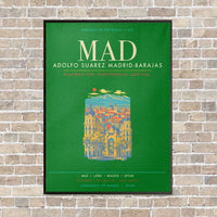 Thumbnail for Adolfo Suarez Madrid-Barajas Airport MAD - Canvas Framed - Green
