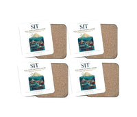 Thumbnail for Sitka Rocky Gutierrez Airport (SIT) design on white 4 pieces set coaster