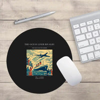Thumbnail for VINTAGE G4307 - The Ocean Liner Rivalry - Designed Mouse Pads design on black round
