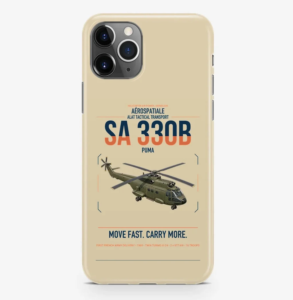Aérospatiale SA 330B Puma design on beige magsafe iphone case, for iPhone Pro Max