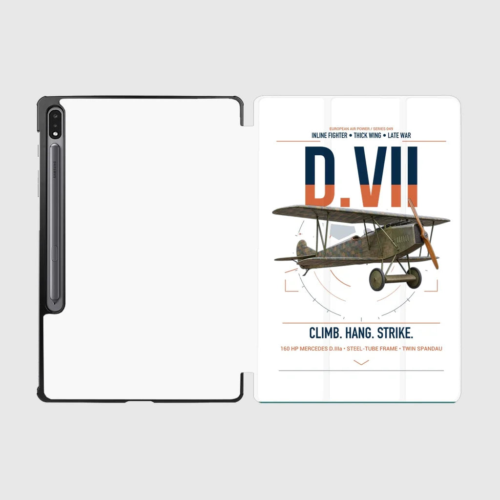 Fokker D.VII design on white samsung tablet tablet case