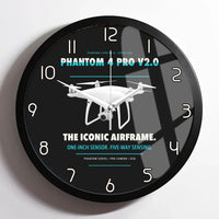 Thumbnail for DJI Phantom 4 Pro V2.0 design on black framed wall clock