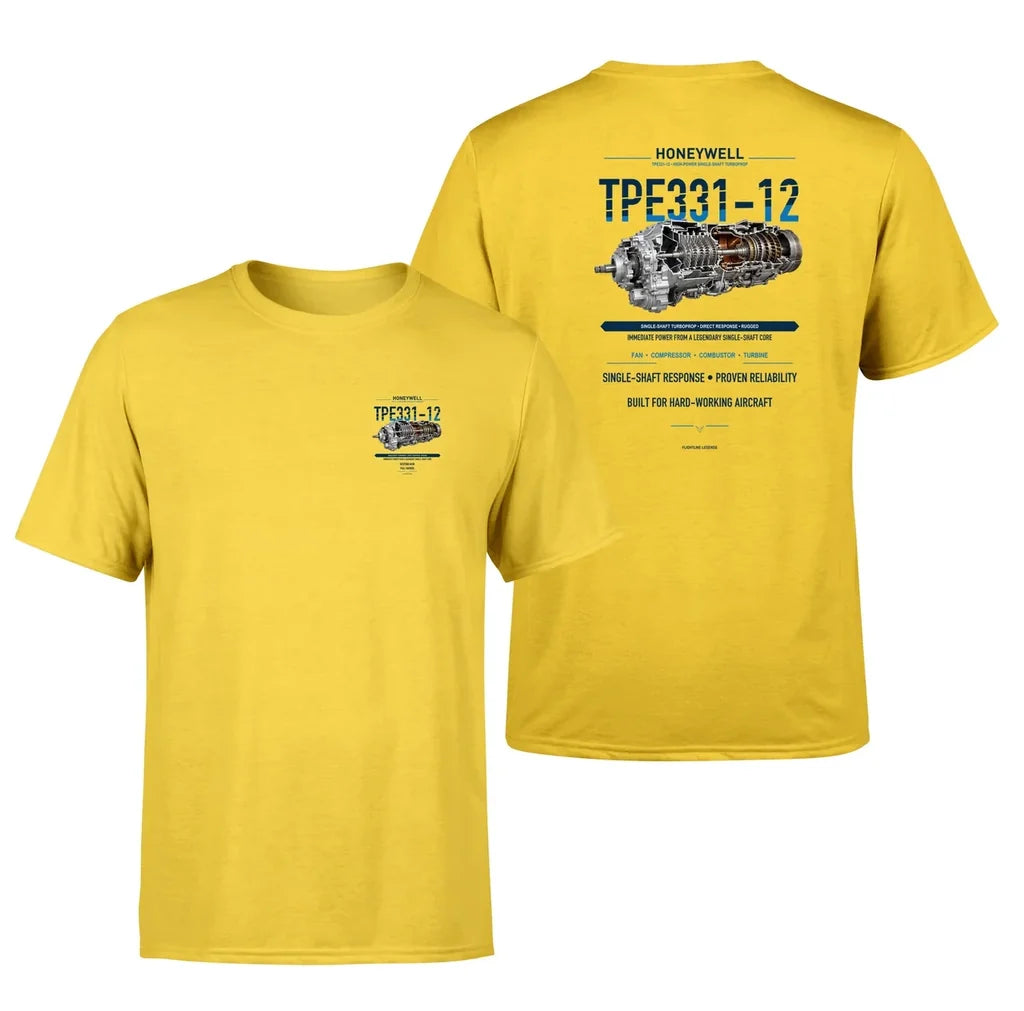 TPE331-12 design on yellow t shirt