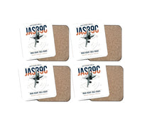 Thumbnail for Saab JAS 39C Gripen design on white 4 pieces set coaster