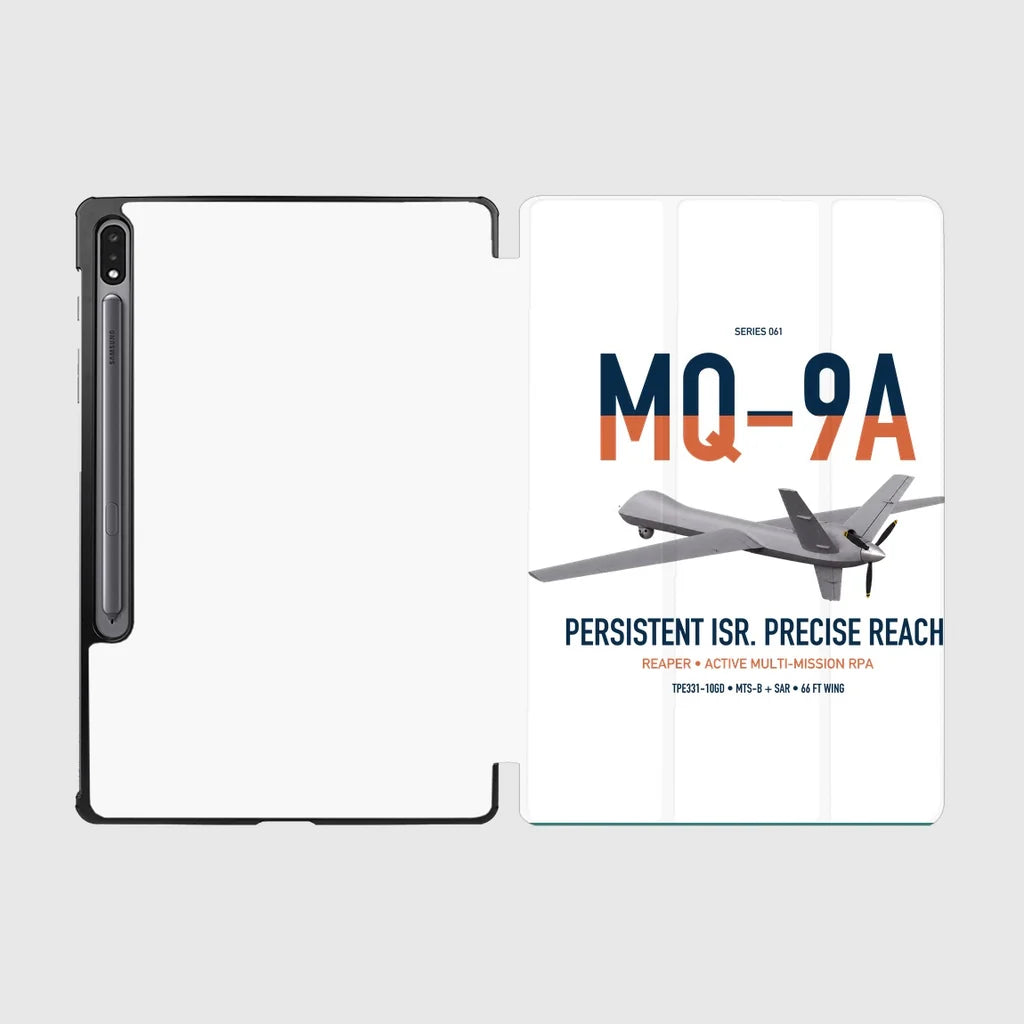MQ-9A Reaper design on white samsung tablet tablet case