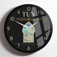 Thumbnail for Tunis-Carthage International Airport (TUN) design on black framed wall clock