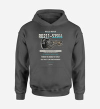 Thumbnail for RB211-535E4 design on dark gray hoodie single side