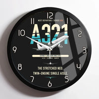 Thumbnail for Airbus A321neo design on black framed wall clock