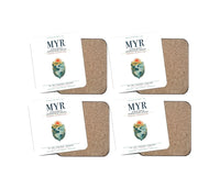 Thumbnail for Myrtle Beach International Airport (MYR) design on white 4 pieces set coaster