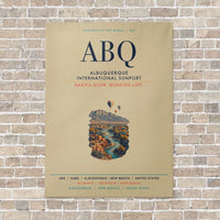 Thumbnail for Albuquerque International Sunport ABQ vertical canvas print - no frame - beige background