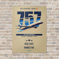 Thumbnail for Boeing 757-200 vertical canvas print - no frame - beige background