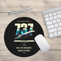 Thumbnail for Boeing 737-800 NG design on black round mouse pad