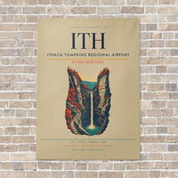 Thumbnail for Ithaca Tompkins Regional Airport ITH vertical canvas print - no frame - beige background
