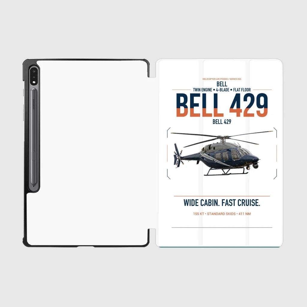 Bell 429 design on white samsung tablet tablet case