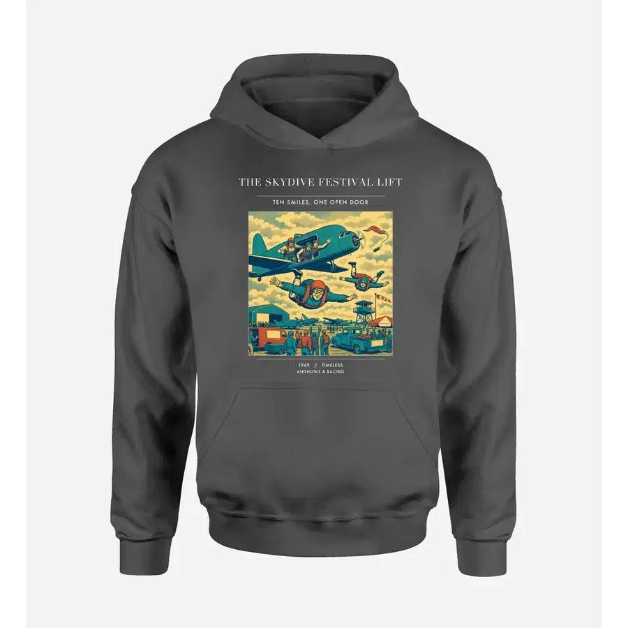 VINTAGE G4471 - The Skydive Festival Lift - Premium Hoodie design on darkgray premium