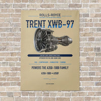 Thumbnail for TRENT XWB-97 vertical canvas print - no frame - beige background
