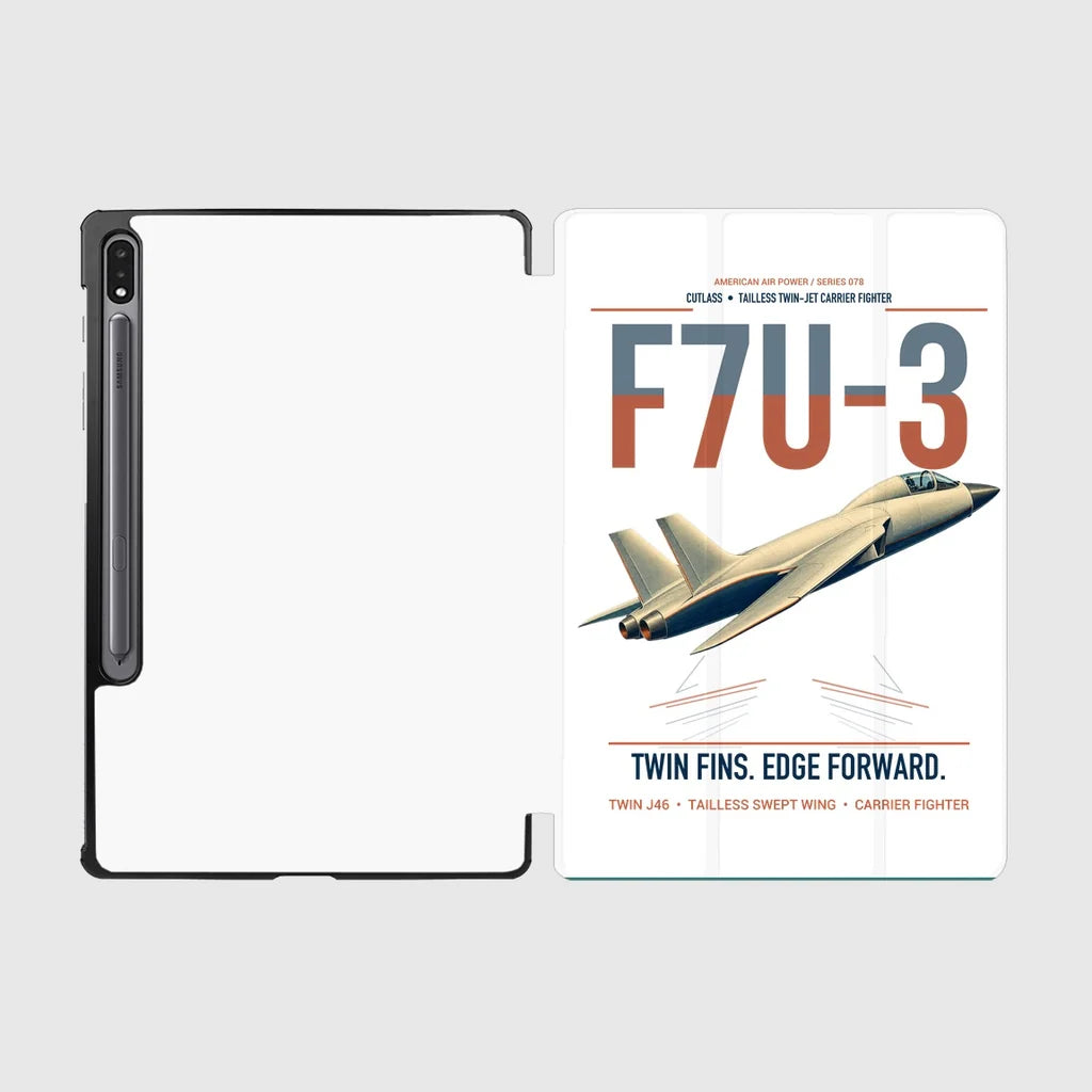F7U-3 Cutlass design on white samsung tablet tablet case
