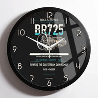 Thumbnail for BR725 design on black framed wall clock