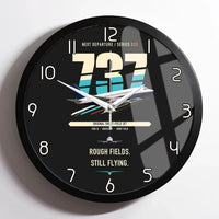Thumbnail for Boeing 737-200 design on black framed wall clock