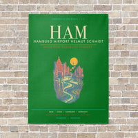 Thumbnail for Hamburg Airport Helmut Schmidt HAM - Canvas Framed - Green