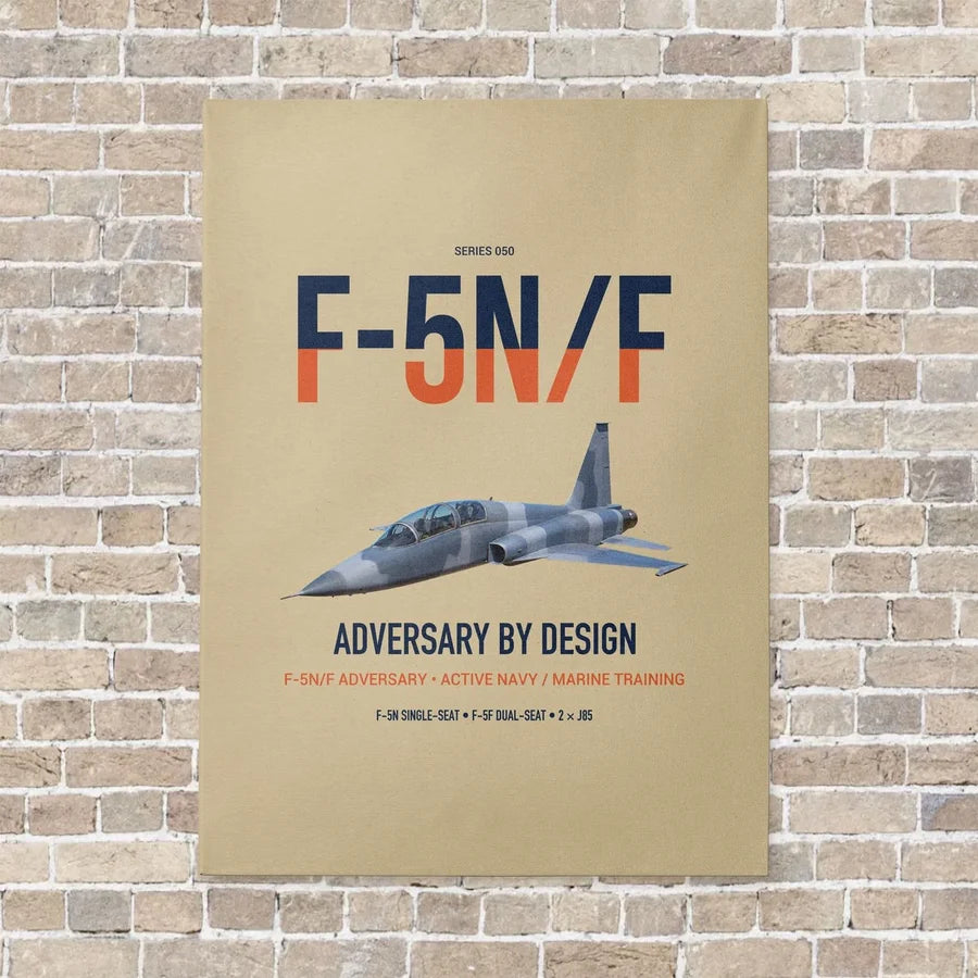 F-5N F Adversary vertical canvas print - no frame - beige background