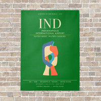 Thumbnail for Indianapolis International Airport IND - Canvas Framed - Green