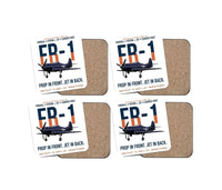 Thumbnail for FR-1 Fireball Prop in Front Jet in Back design on white 4 pieces set coaster