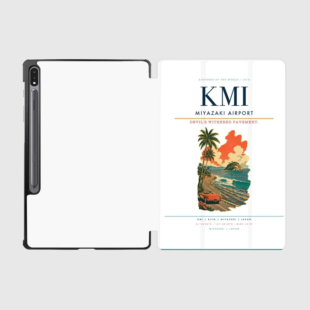 Miyazaki Airport (KMI) design on white samsung tablet tablet case