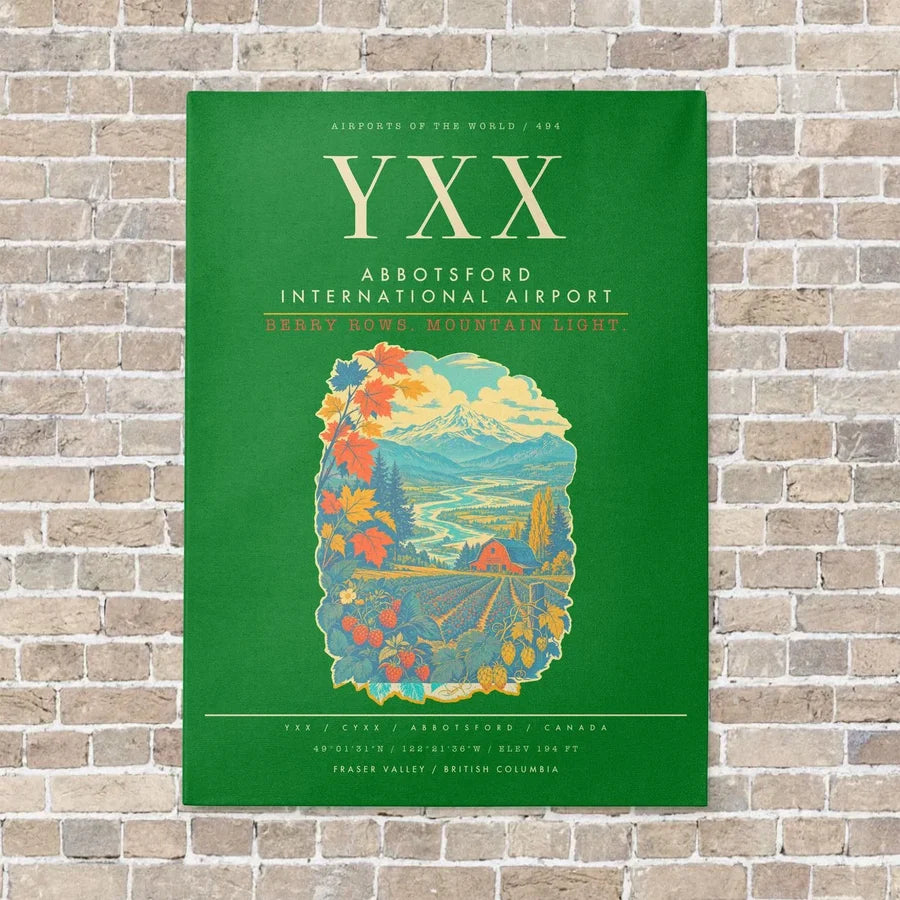 Abbotsford International Airport YXX - Canvas Framed - Green